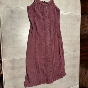 Raya Sun Elegant Mauve Button-Down Dress